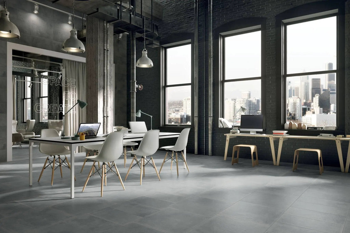 Attitude Simply Grey Concrete Look Porcelain Tiles 24x24