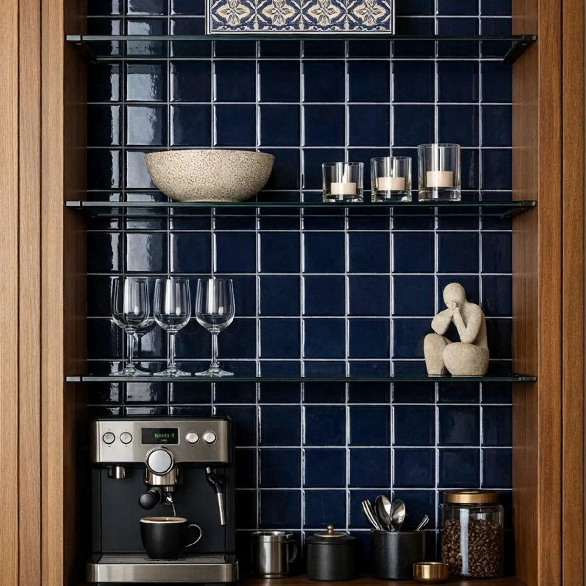 Azul Laguna Glossy Ceramic Tiles 4x4