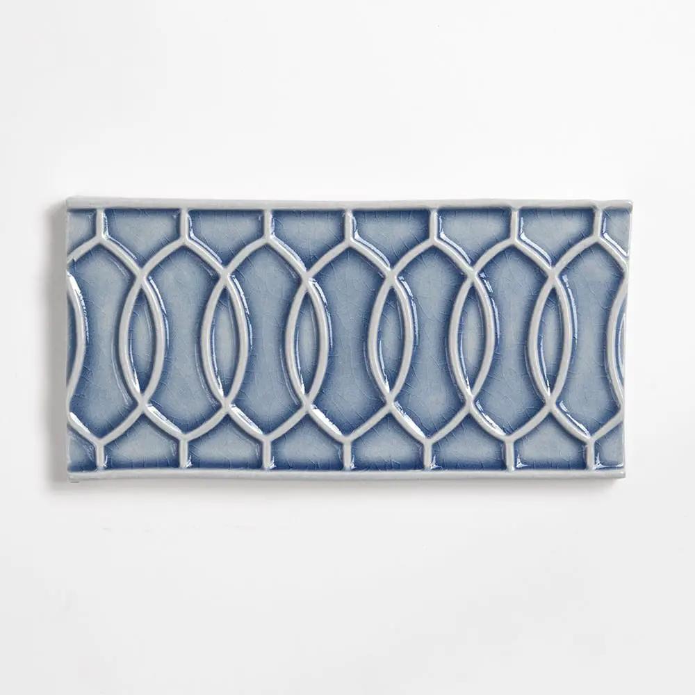 Azure Crackled Vienna Ceramic Accent Tiles 4x8