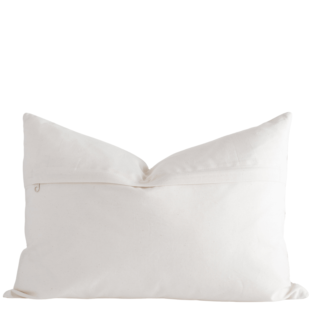Liora Floral Block Printed Pillow Cover | Brown | Lumbar