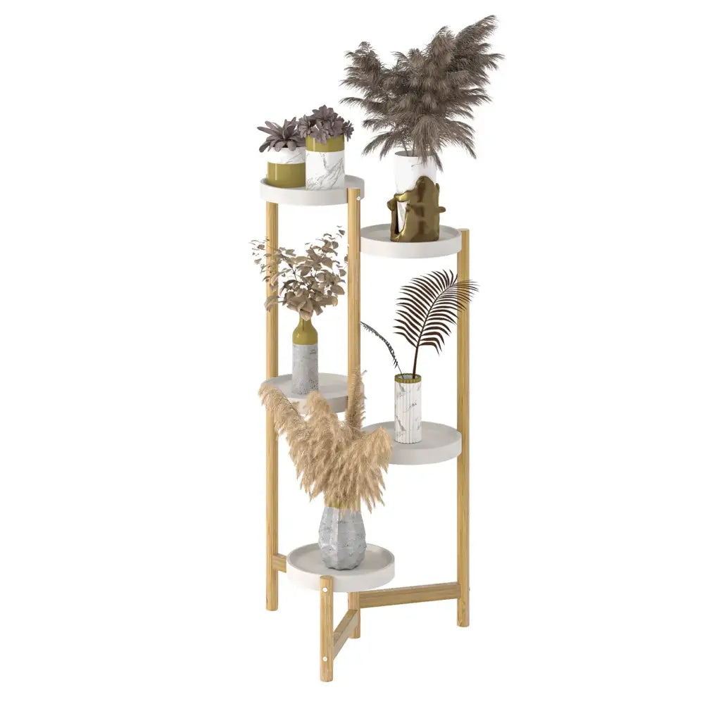 Minimalist white and gold 4 tier plant stand living room indoor outdoor