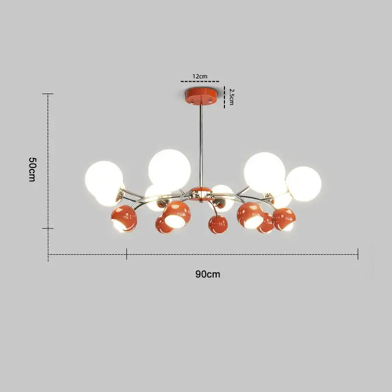 Bauhaus chrome orange & white lasha pendant light dining room