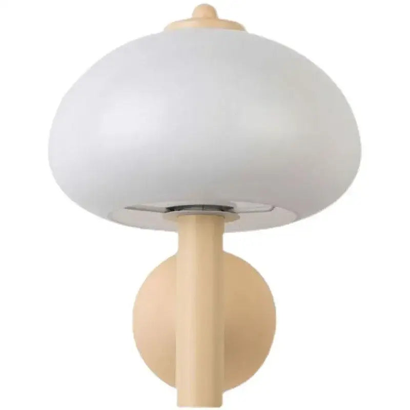 Bauhaus cream mushroom glass wall light bedroom sconce