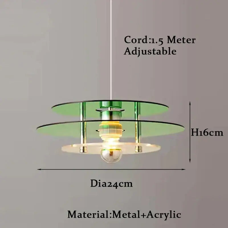 Bauhaus ph ufo orange & green pendant acrylic chandelier dining room