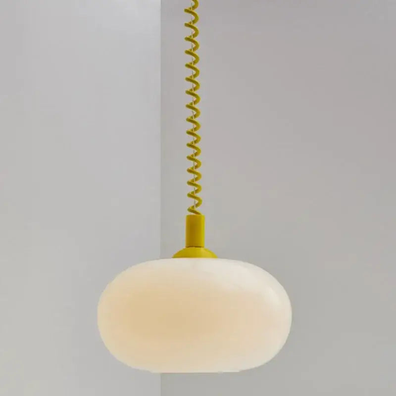 Bauhaus white & yellow glass pendant light for dining room