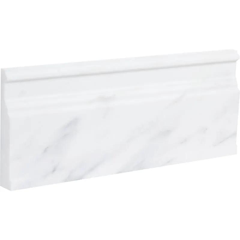 Bella White Polished Modern Base Marble Moldings 5 1/16x12