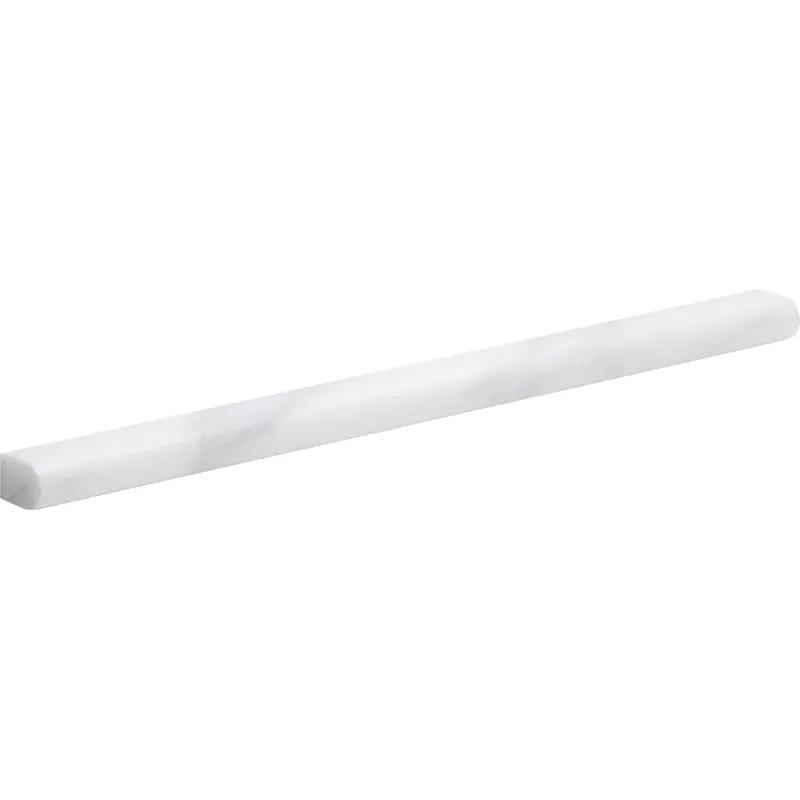 Bella White Polished Pencil Liner Marble Moldings 1/2x12
