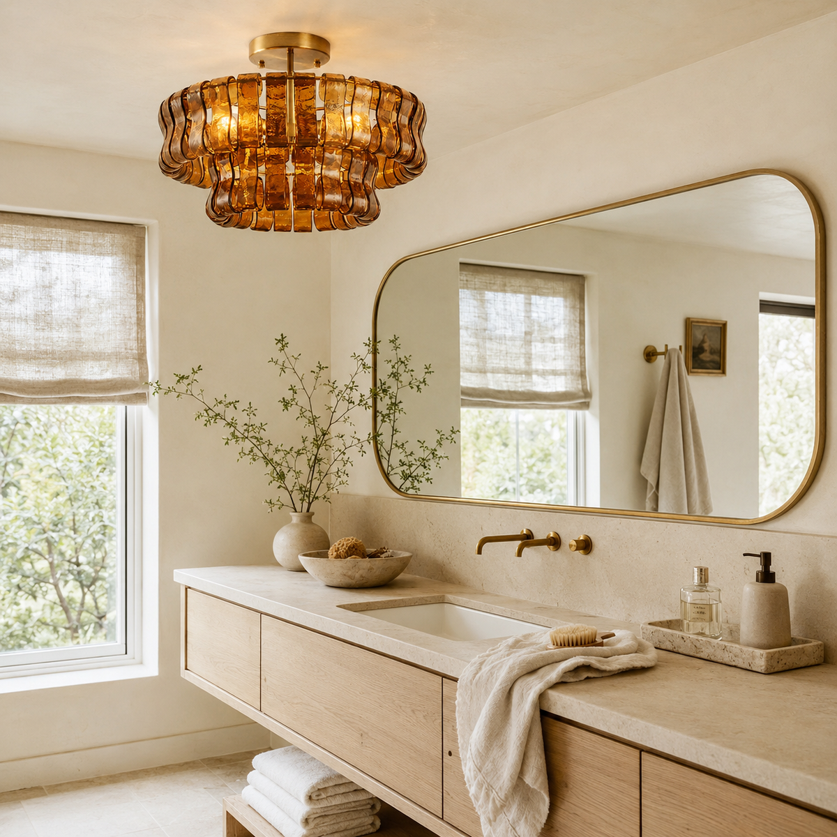 Ghiaccio Flush Mount Ceiling Lamp