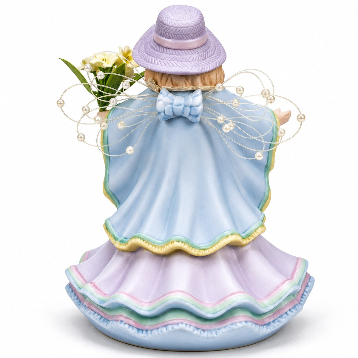 Angel with Cross Porcelain Musical Figurine 6.5 Inches