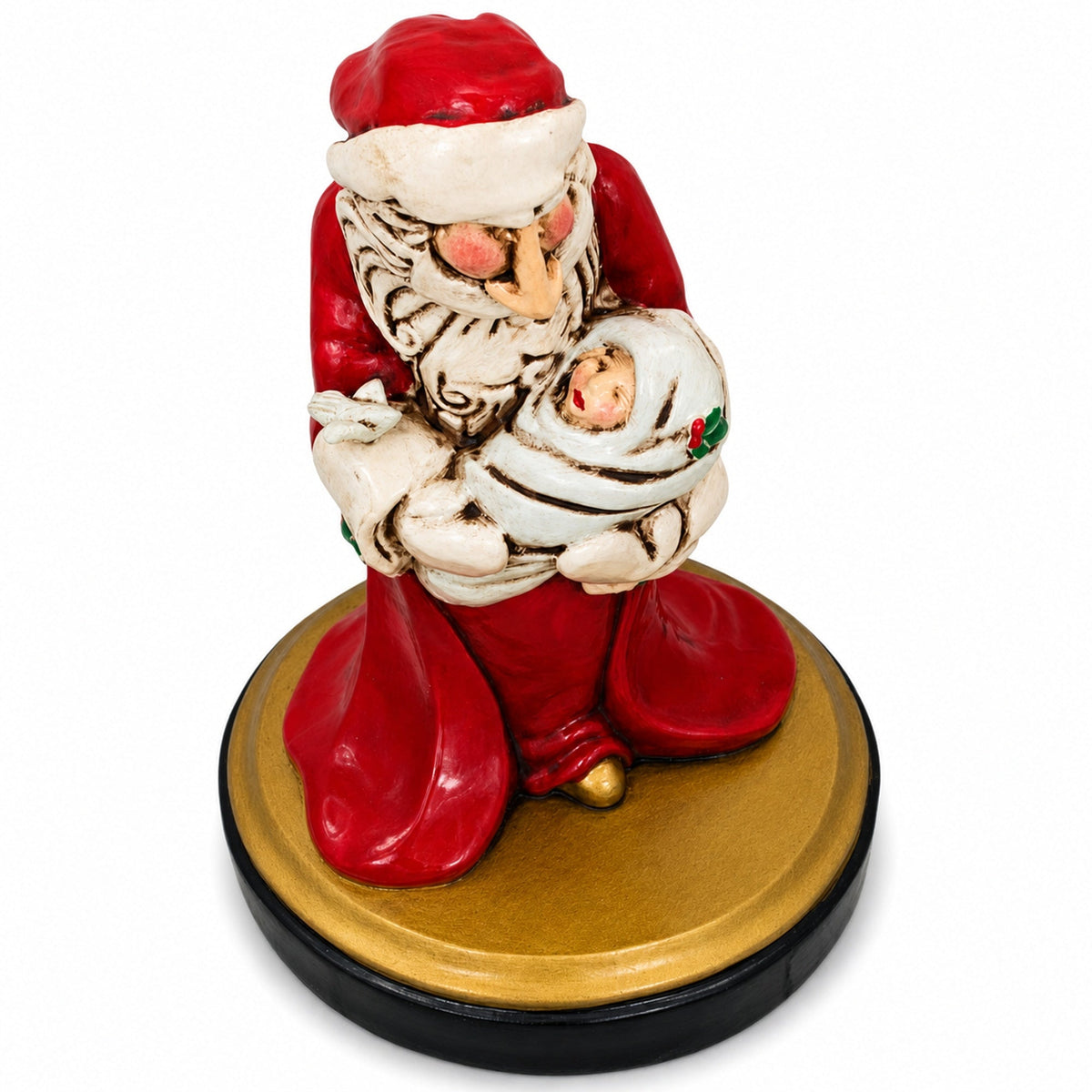 Santa Holding Newborn Figurine 6.5 Inches