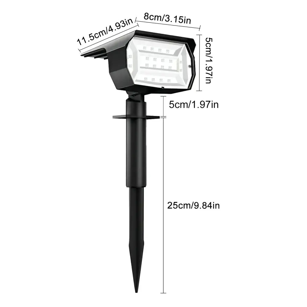 Black 20leds rgb solar landscape spotlights garden wall lamp