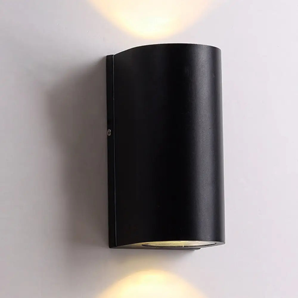 DecorBites™ Black Aluminum LED Outdoor Cylinder Wall Light - Minimalist Flush Wall Sconce