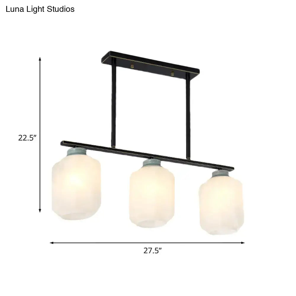 Black and cream glass island lamp kitchen pendant light