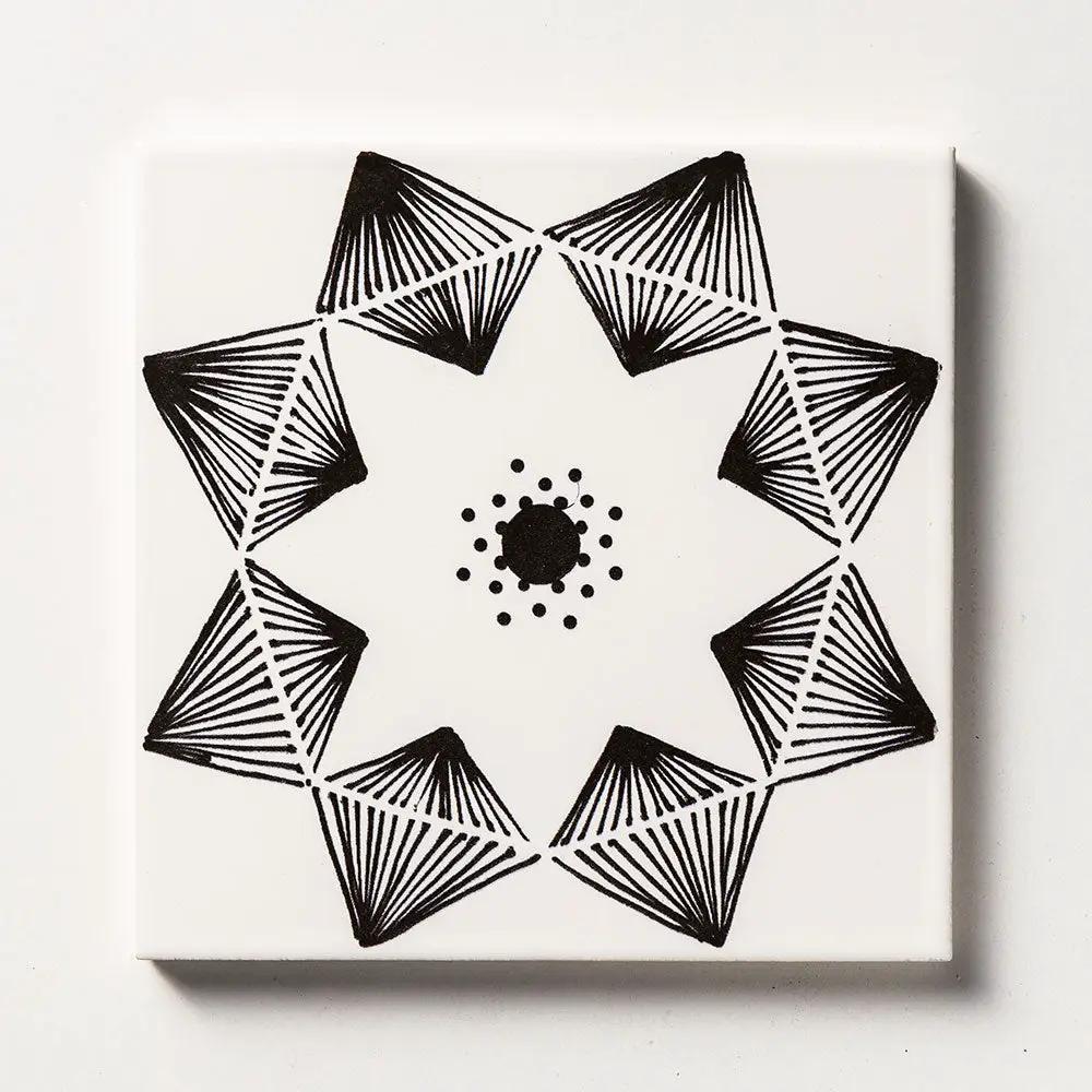 Black Diamonds Glossy Ceramic Tiles 6x6