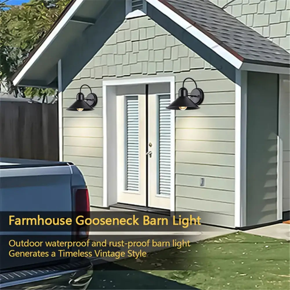 Black farmhouse barn lights outdoor gooseneck sconce for porch