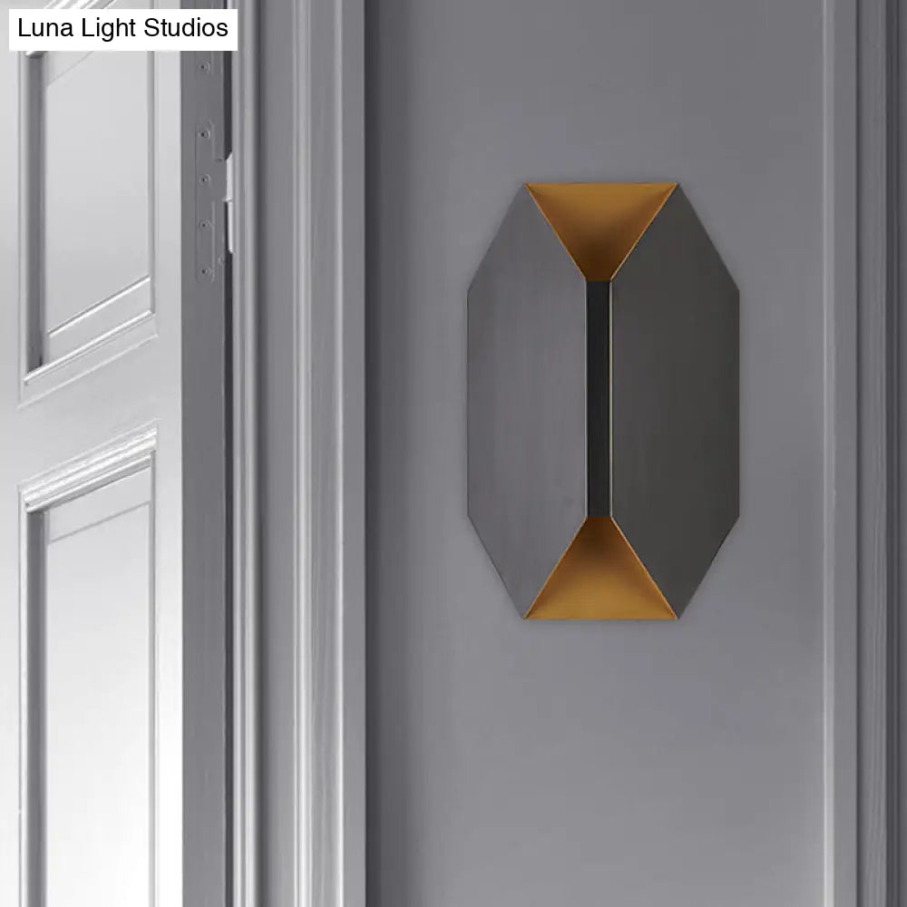 DecorBites™ Black Geometric LED Wall Lamp with Metal Shade - Modern 1 Light Wall Mounted Lighting