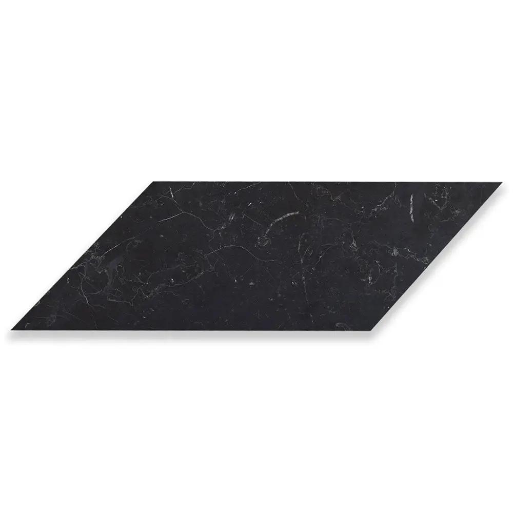Black Honed Chevron Marble Tiles 5x17