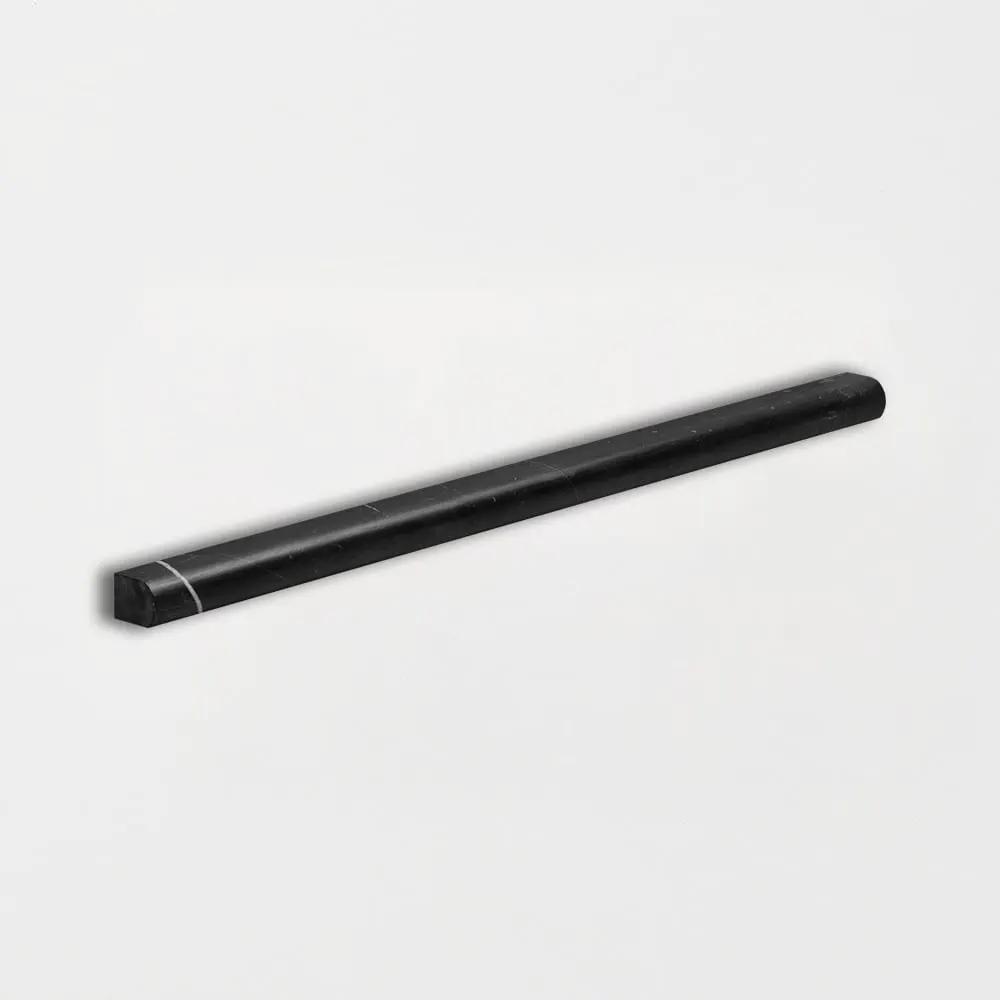Black Honed Pencil Liner Marble Moldings 1/2x12