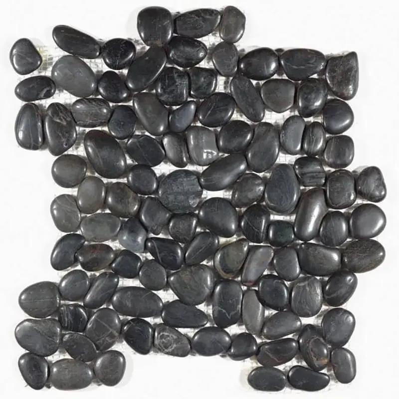 Black Pearl Polished Pebble Mosaics 12x12