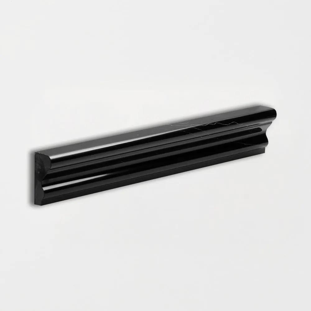 Black Polished Andorra Marble Moldings 2x12