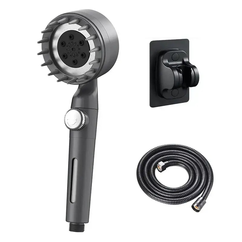 Black & silver adjustable high pressure shower head bathroom 3 modes