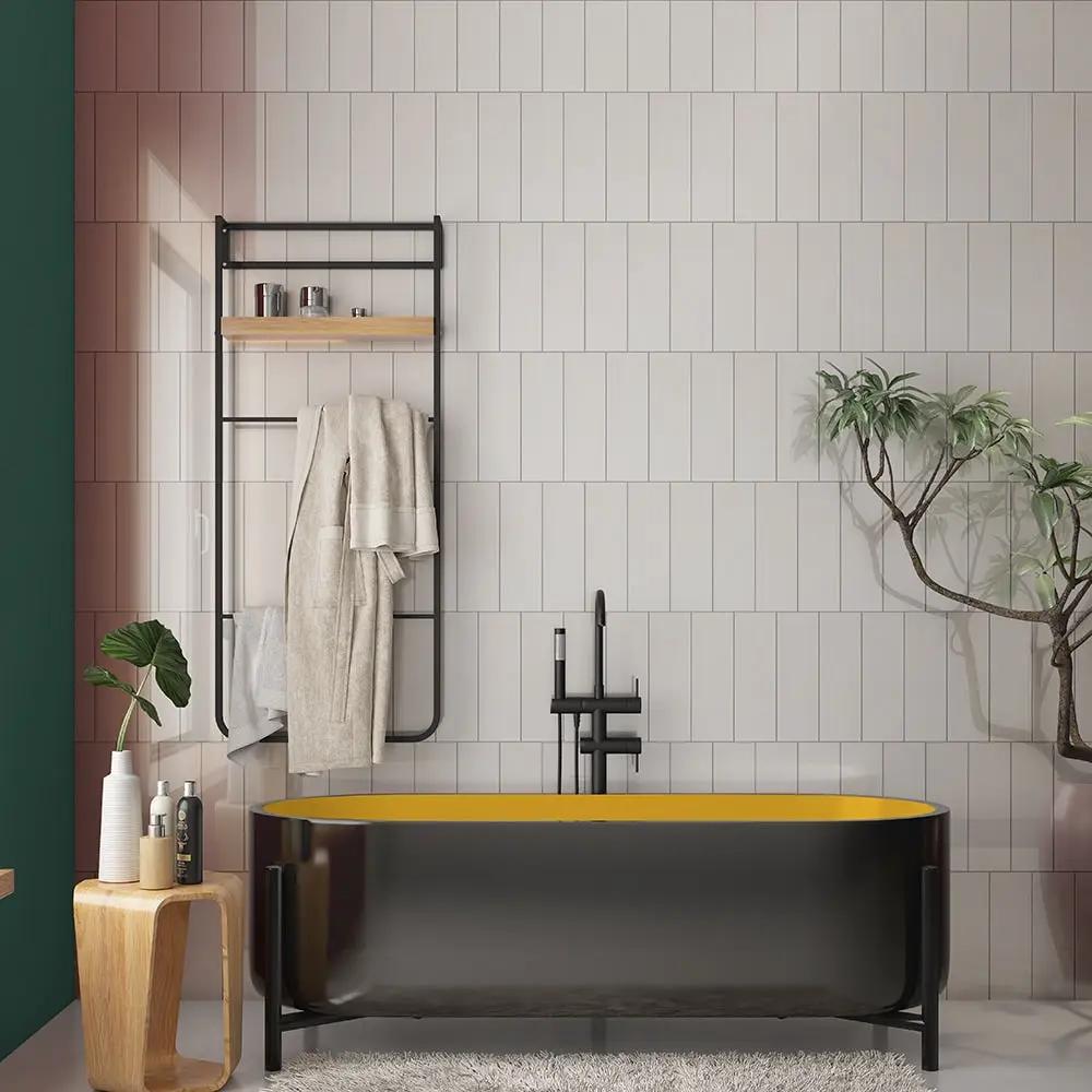 Blanc Glossy Subway Ceramic Tiles 4x12