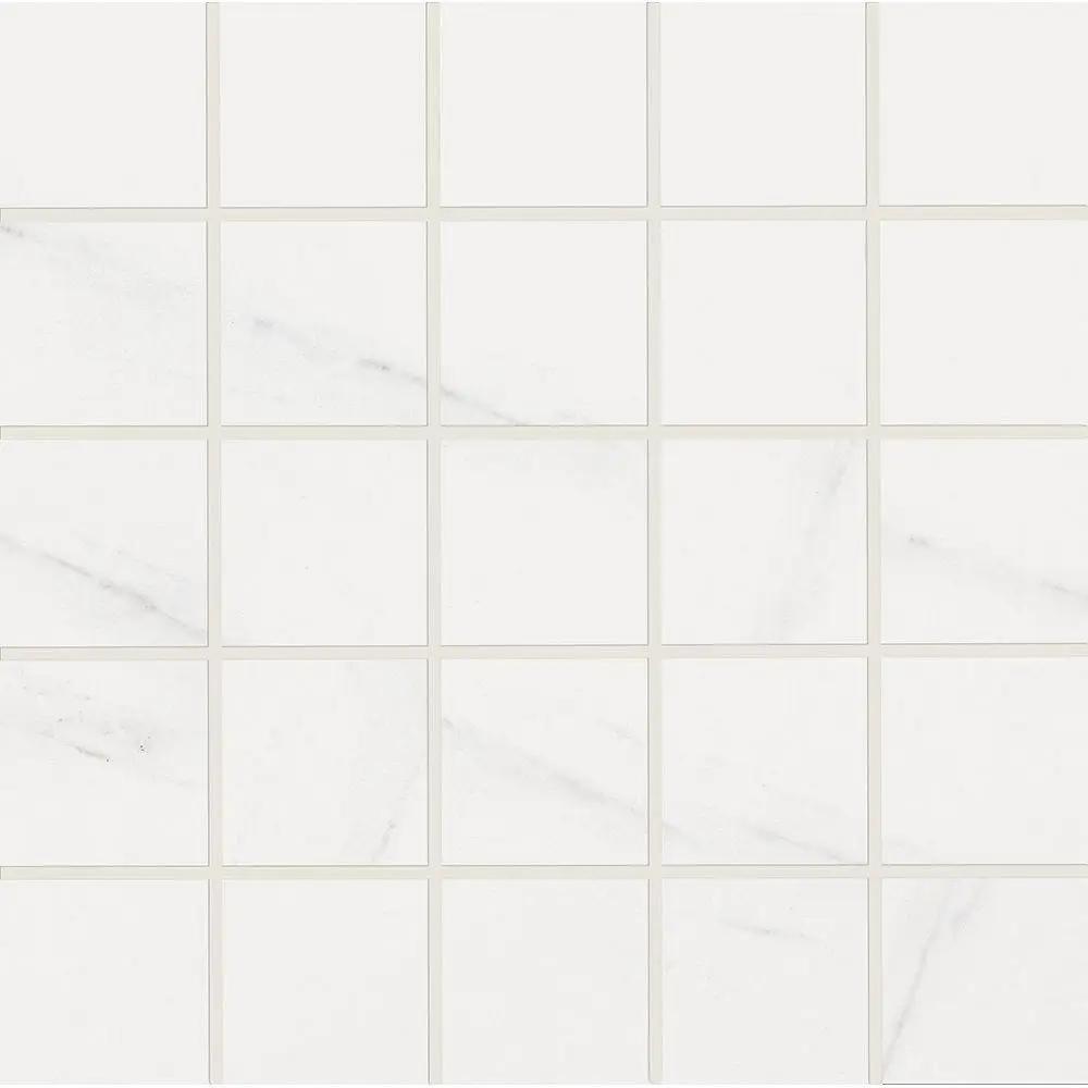 Blanco Honed 2x2 Marble Look Porcelain Mosaics 12x12