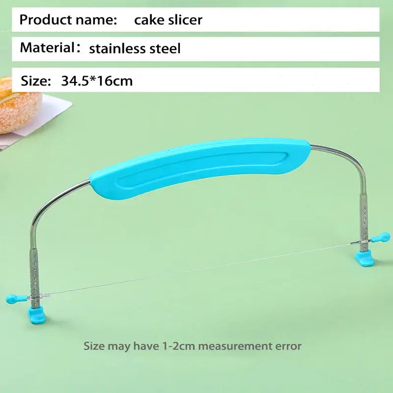 Blue adjustable stainless steel cake slicer kitchen baking tool