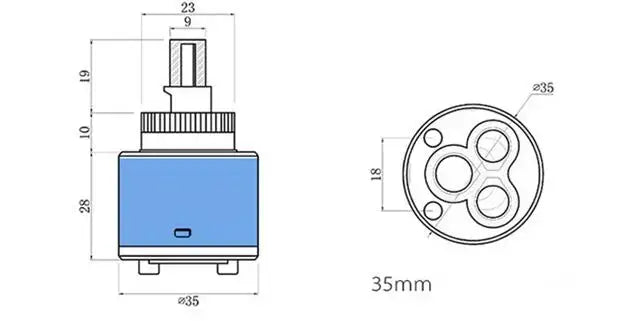 Blue and white 40mm ceramic faucet cartridge kitchen water saving