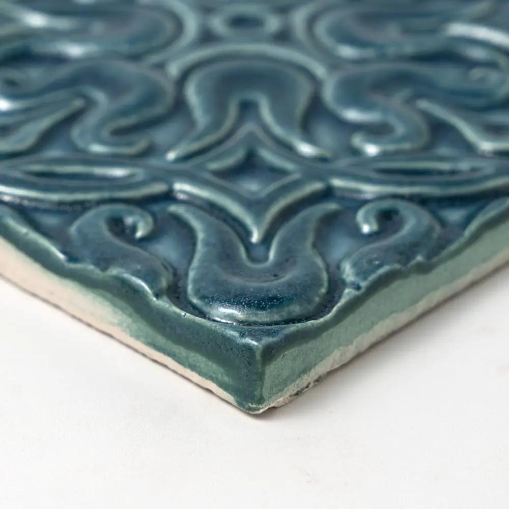 Blue Leather Mondial Ceramic Accent Tiles 6x6