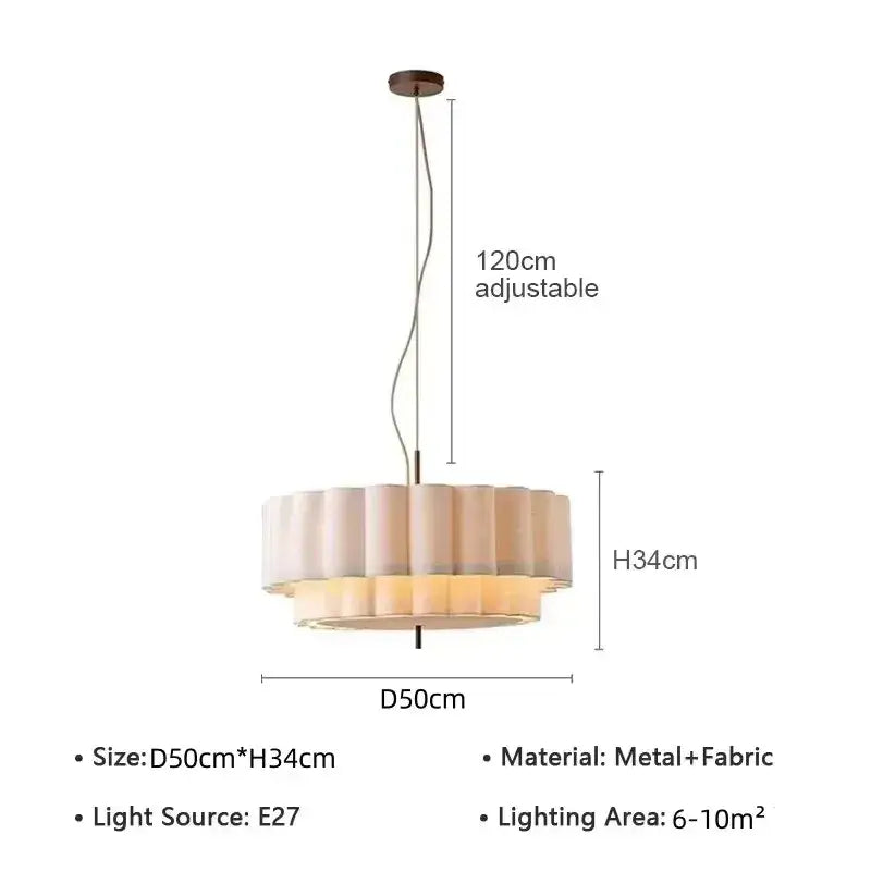 Bohemia fabric chandelier pendant light for living room