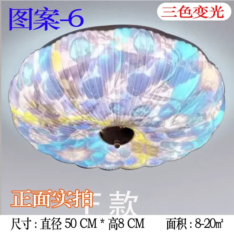 Bohemian colorful mandala led ceiling lights for bedroom