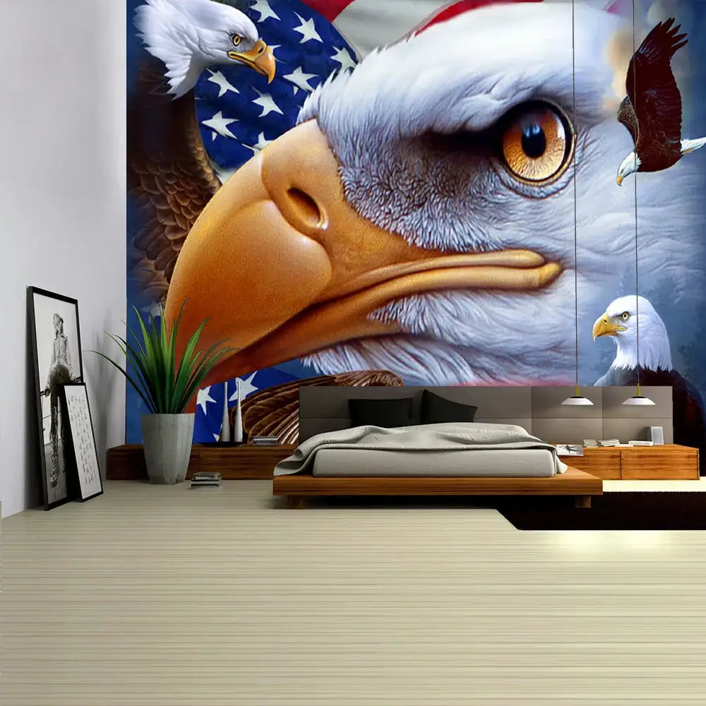 Bohemian sun moon american eagle flag wall hanging bedroom tapestry
