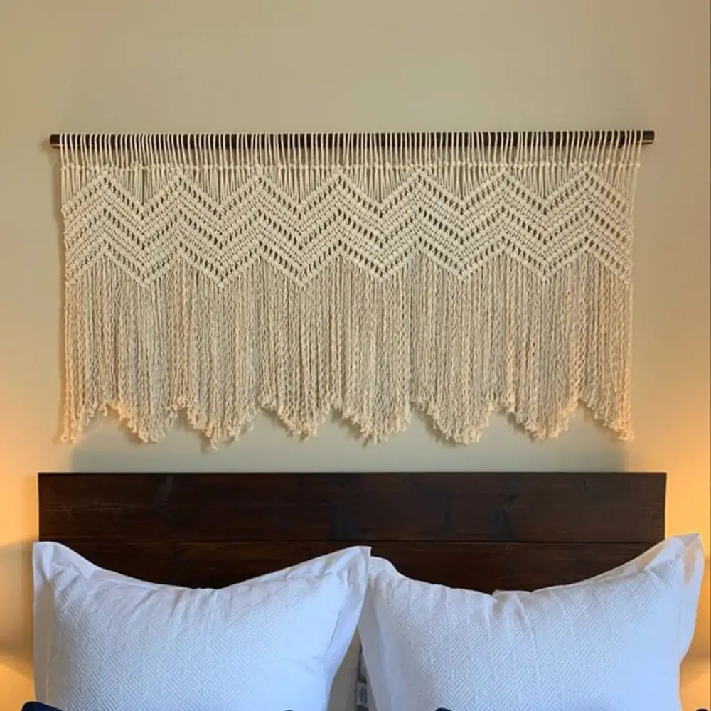Boho cotton wove door curtain macrame tapestry bedroom decor