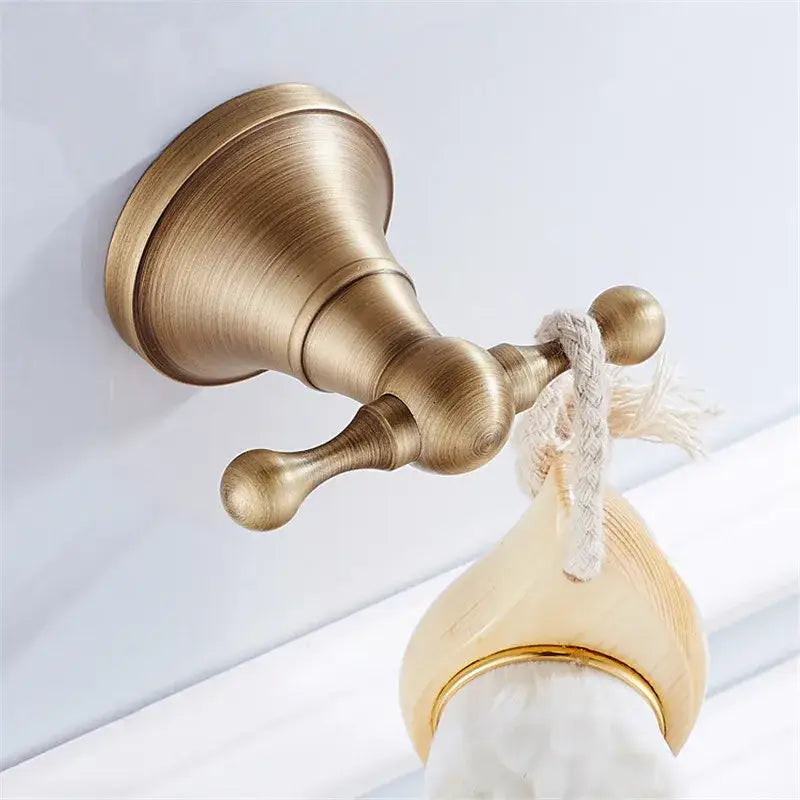 Bronze and white ceramic bathroom accessories set bathroom decor