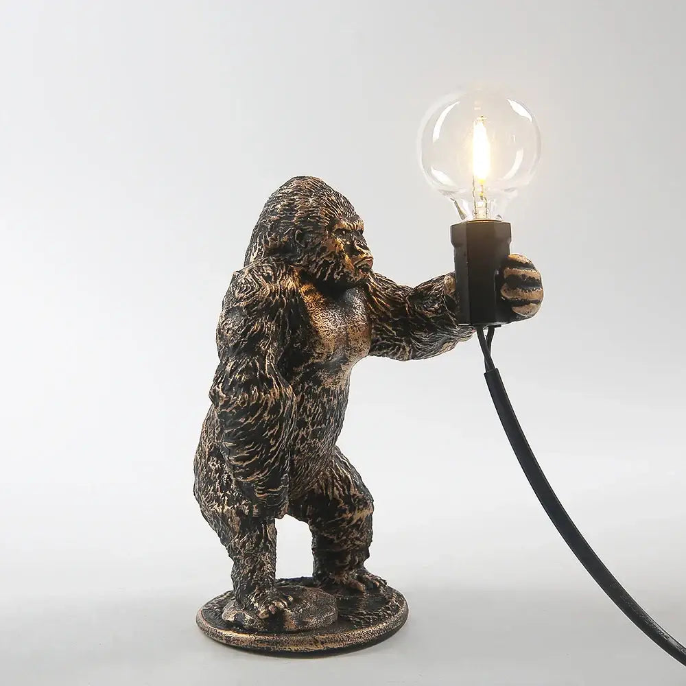 Bronze king kong gorilla table lamp bedroom night light