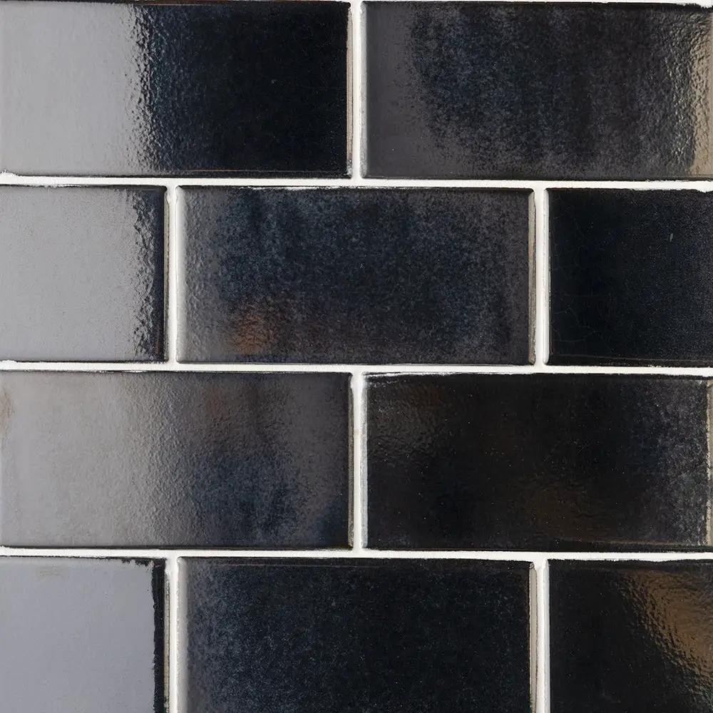 Ebony Multi Finish Subway Ceramic Tiles 3x6