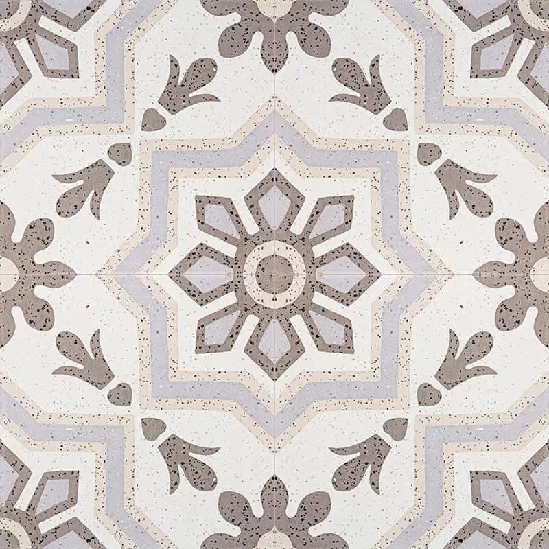 Brown, Light Brown, Beige, Gray Polished Bel Canto Cement Tiles 8x8
