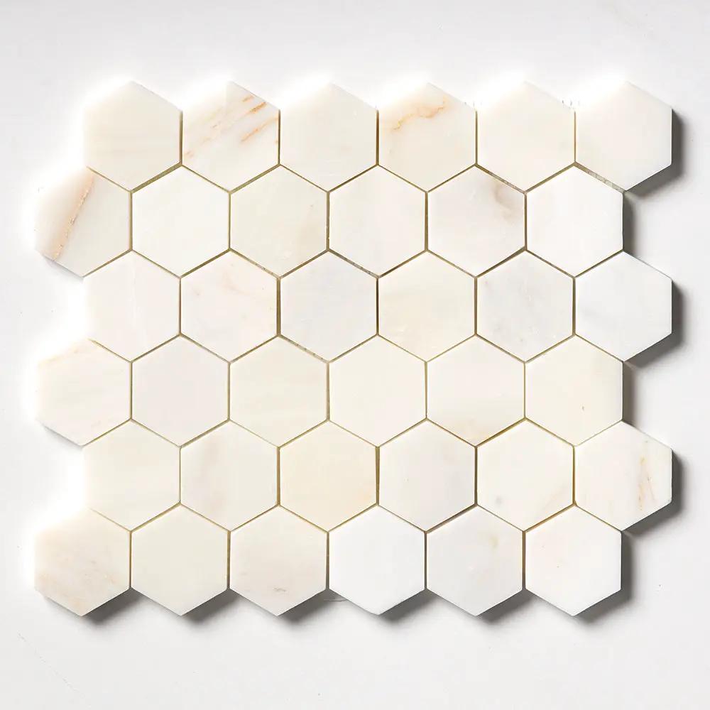 Calacatta Miele Honed Hexagon Nominal Size 2