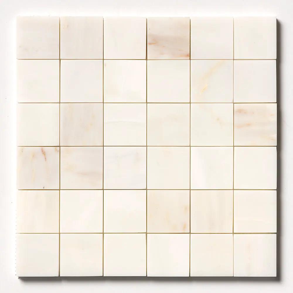 Calacatta Miele Honed Straight Mesh 2x2