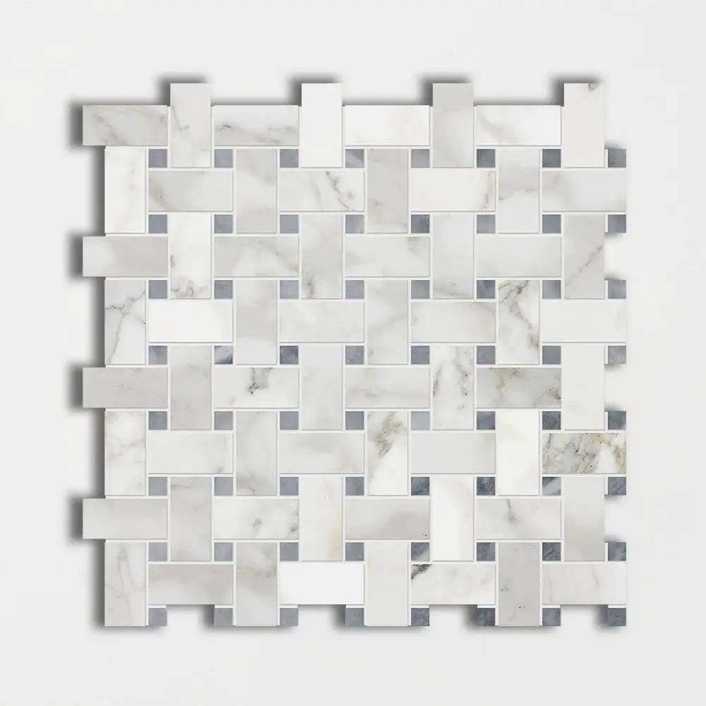 Calacatta Gold Polished Bardiglo Marble Mosaics 12x12