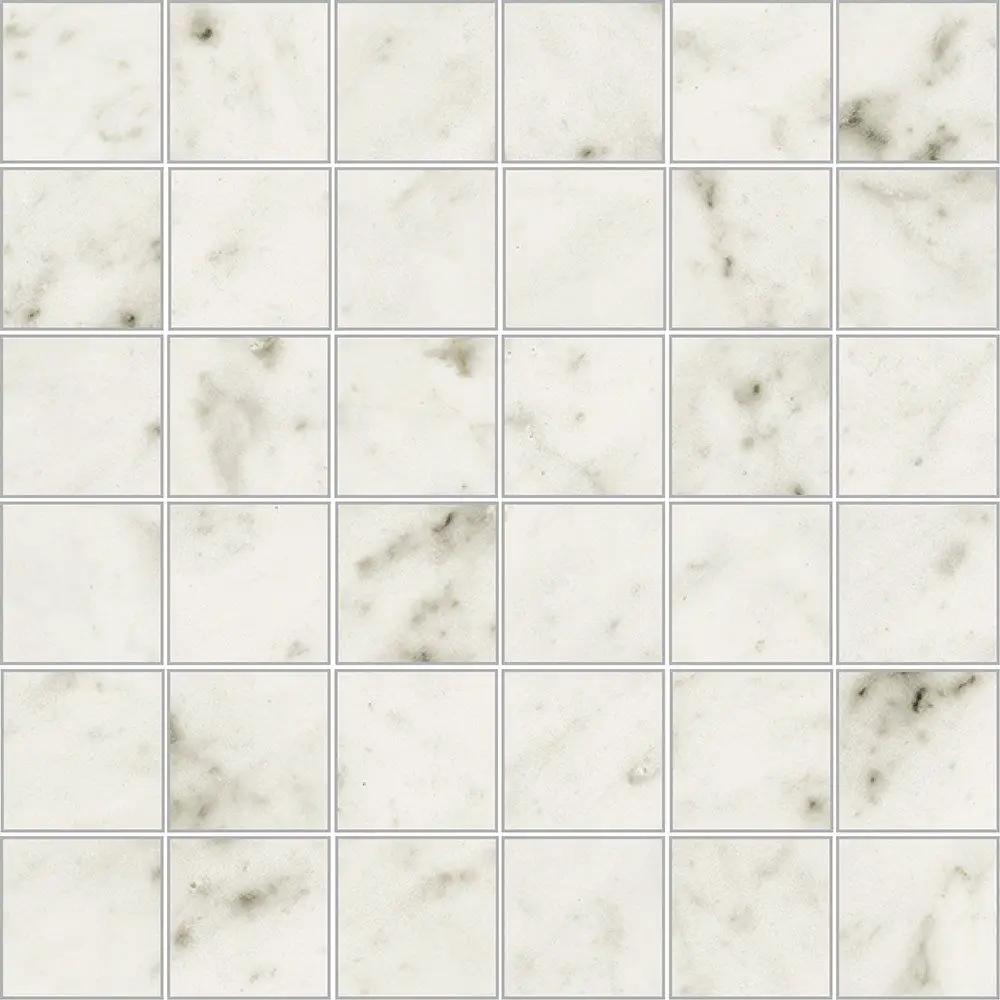 Carrara Blanco Polished 2x2 Marble Look Porcelain Mosaics 12x12