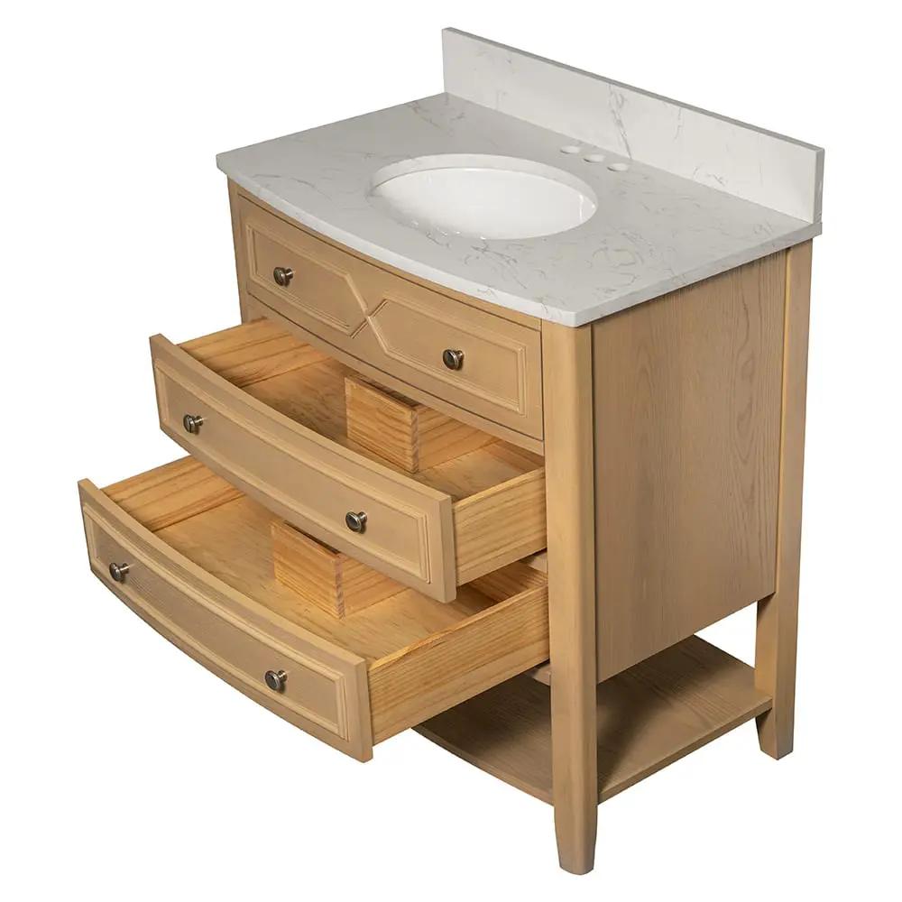 Carrara Halcyon Light Oak Bathroom Vanities 37x19