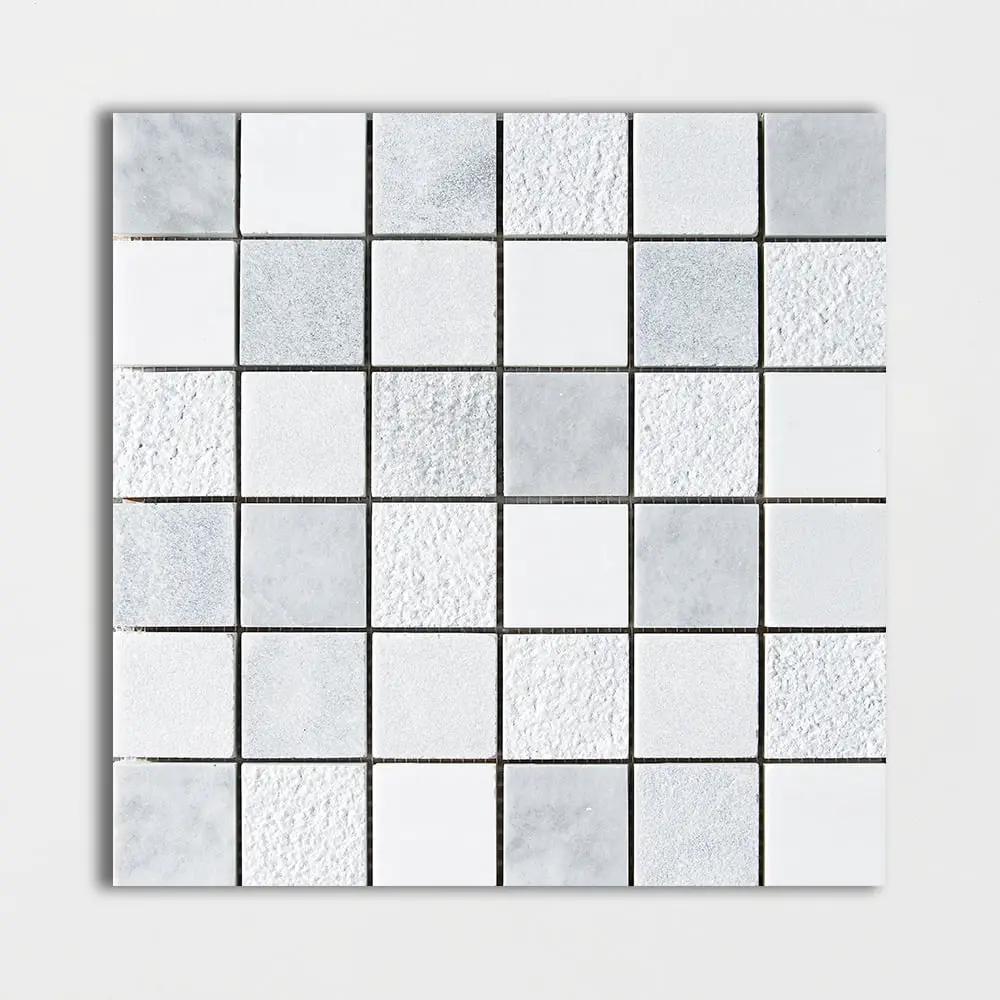 Carrara T&dolomite&allure Textured 2x2 Marble Mosaics 12x12