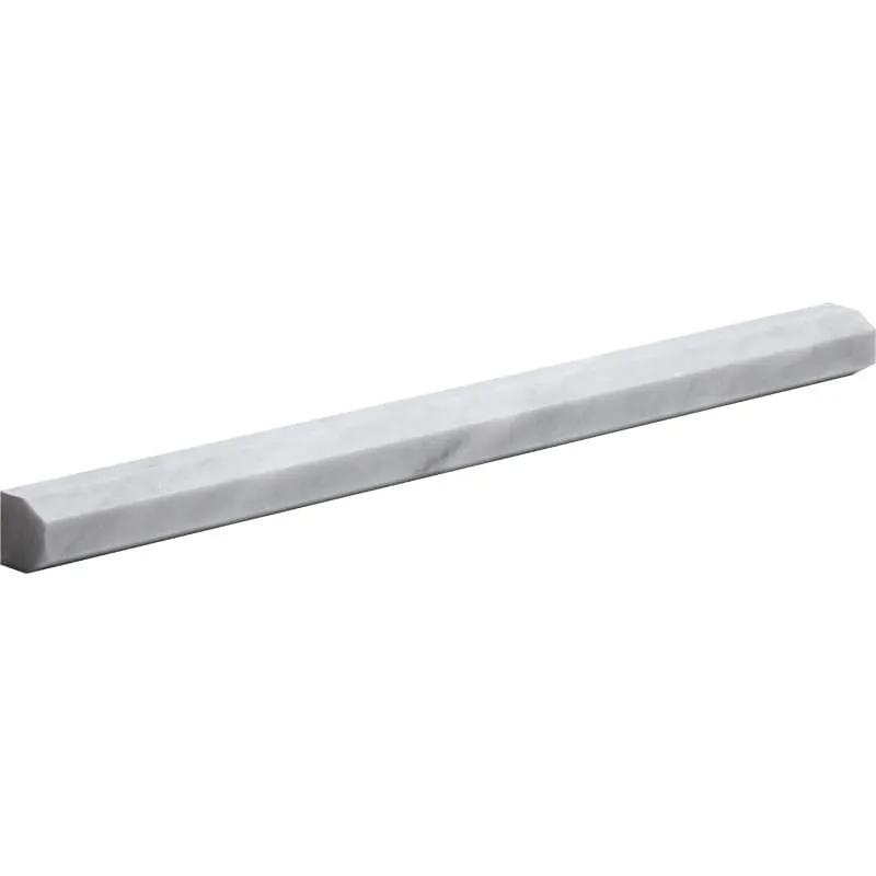 Carrara T Honed Pencil Liner Marble Moldings 1/2x12