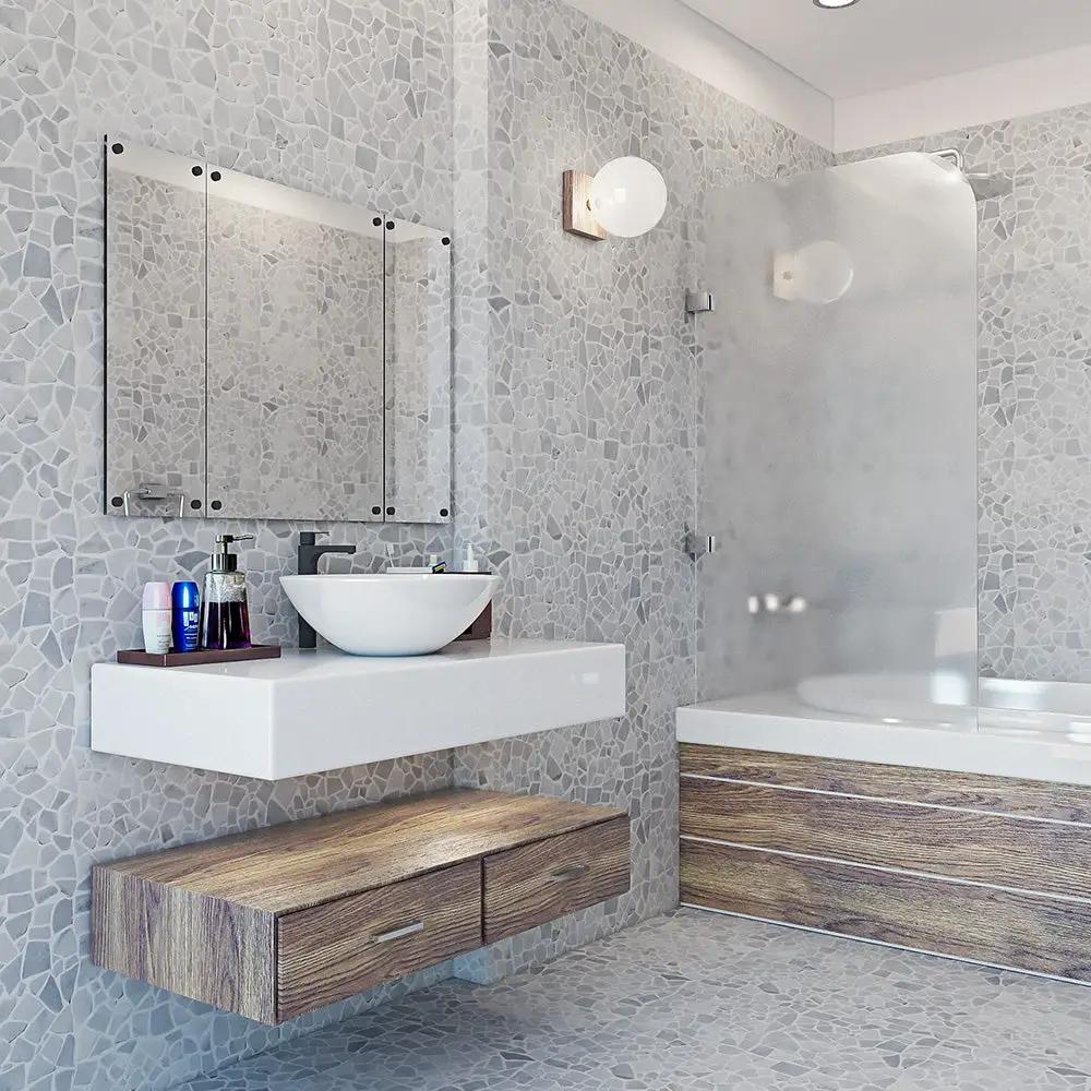 Carrara T Multi Finish Palladian Marble Mosaics 12x12