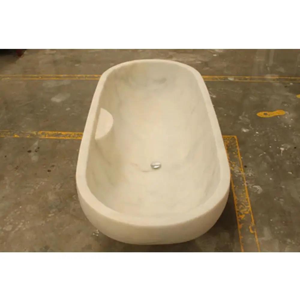 Bianco Carrara White Marble Bathtub Hand Carved Sculptural Luxury Spa 30 x 70 x 20