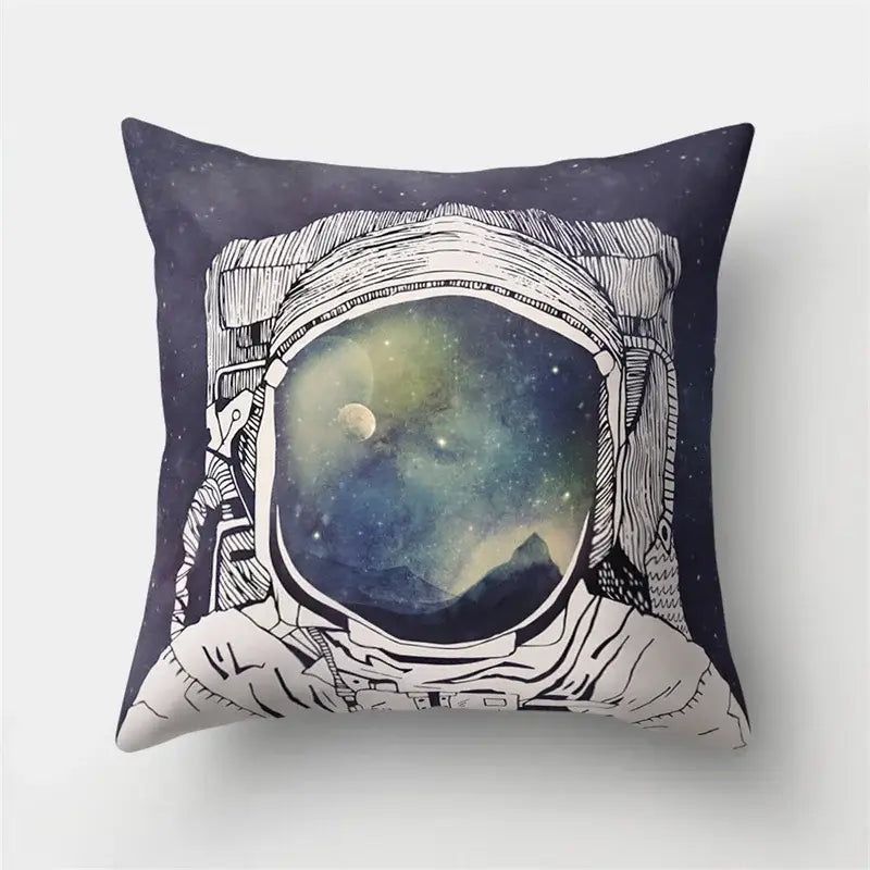 Cartoon planet astronaut pillow case bedroom square cushion cover