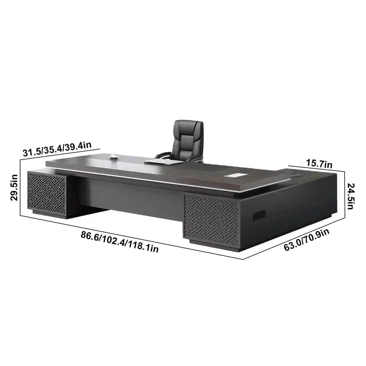 Caspian · Modern L-Shaped Executive Desk