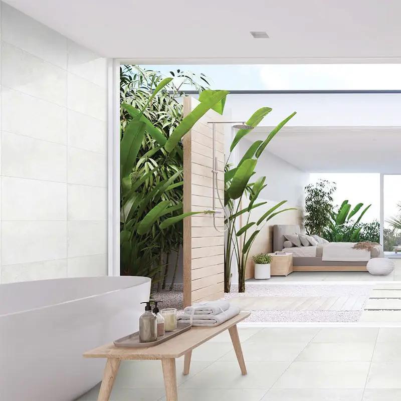 Cemento White Honed Concrete Look Porcelain Tiles 12x24